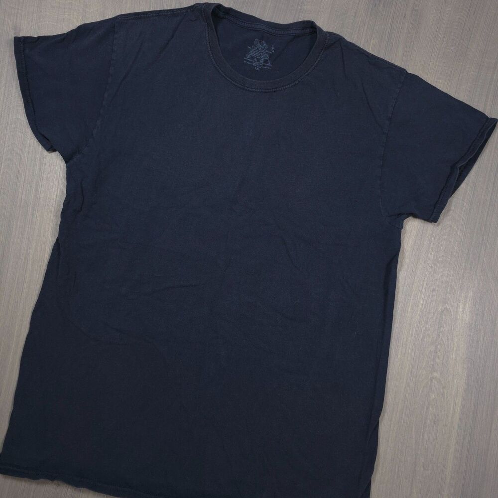 Vintage Black Blank T Shirt Fruit of the Loom Large 100% Cotton Crewneck